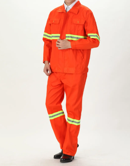 蘇州工作服定做 橘色環(huán)衛(wèi)工作服展示